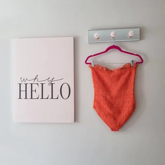 NWT Rococo Sand orange metallic fibre bodysuit, S - Picture 8 of 8